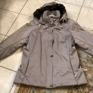 Women's Gray Hooded Jacket, Metropolis